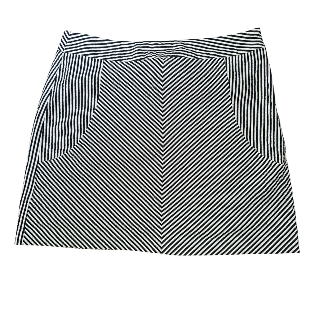 Sandro Skirt Womens‎ Black White Seersucker Side Zip Size 6